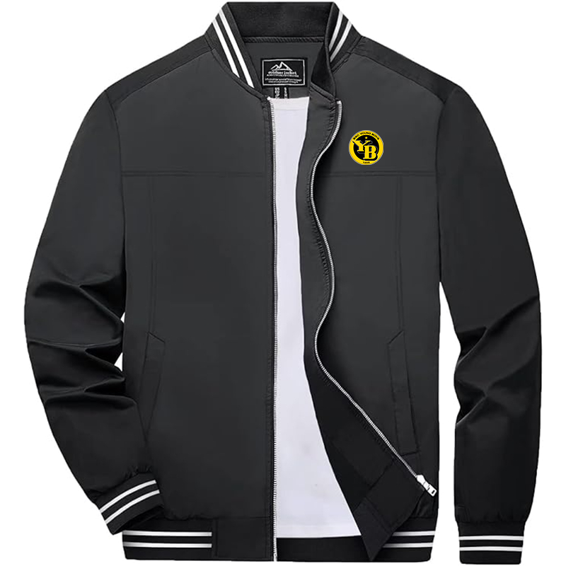 Men's  Young Boys Soccer Zip-Up Bomber Jacket  Ribbed Collar and Cuffs Outerwear